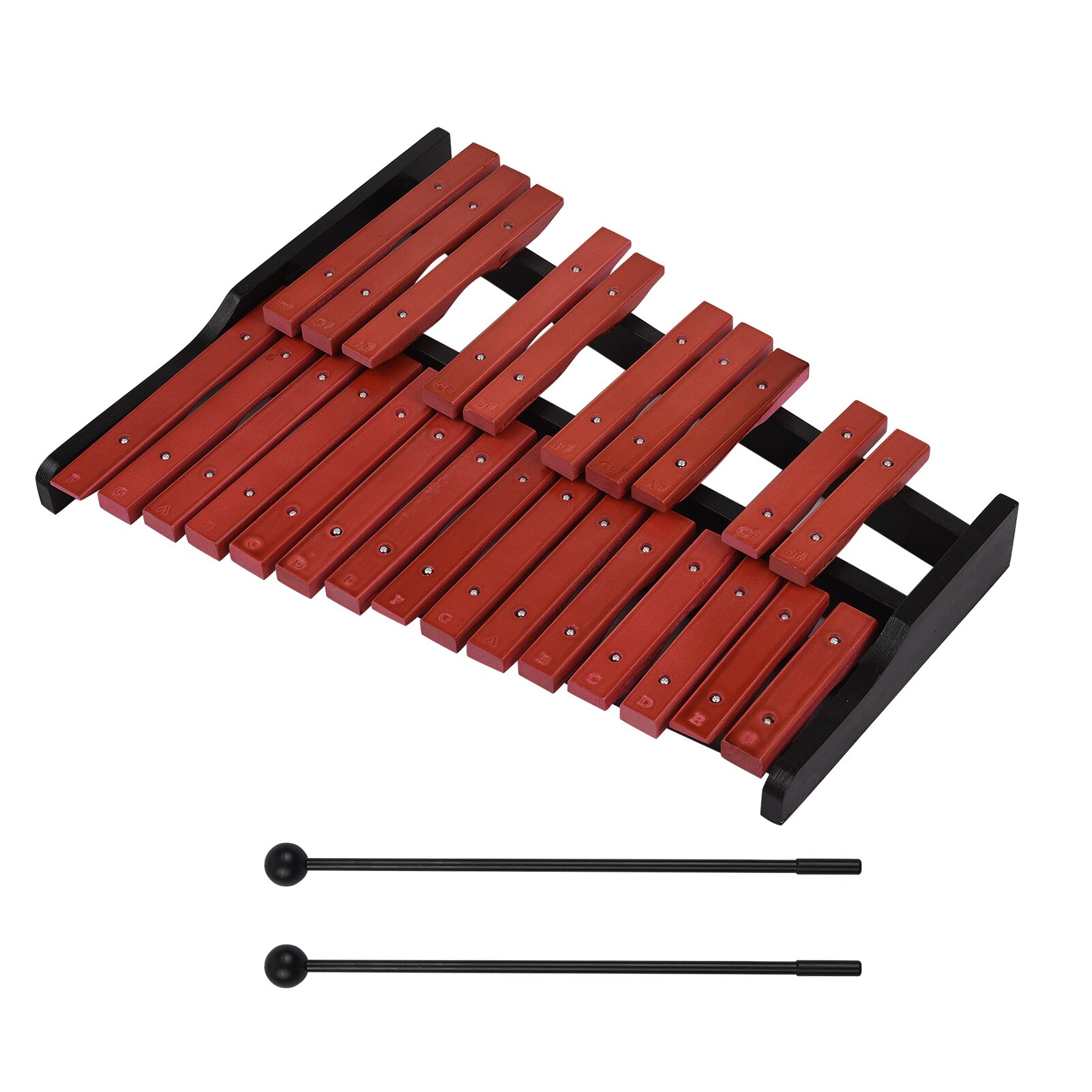 25 noter træ xylofon slagværkspædagogisk musikinstrument med 2 køller: Default Title