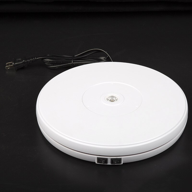 Avec lumière LED plateau tournant automatique présentoir disque rotatif 360 degrés électrique rotatif tourne-disque photographie (prise américaine)