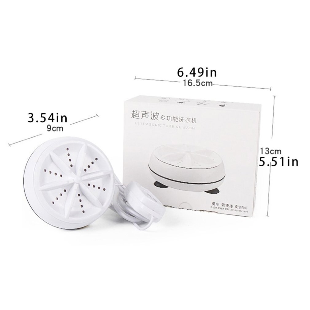 Mini Ultrasone Wasmachine 3-In-1 Multifunctionele Turbo Roterende Wasmachine Ultrasound Circulatie Schoonmaken
