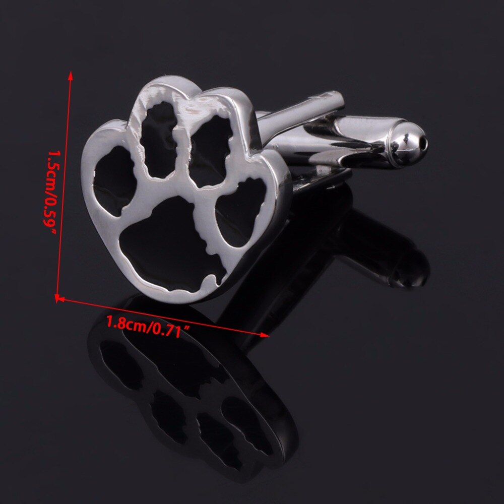 ¡Novedad! 1 par de gemelos JAVRICK con de huella de perro para hombre, de joyería, gemelos para boda, , negocios