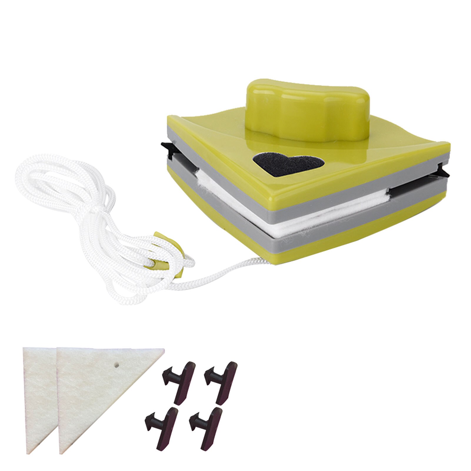 Lave-vitre magnétique à Double face, outil de nettoyage de voiture, balayeuse utile pour la maison, triangulaire, ABS, lave-vitre magnétique: Green