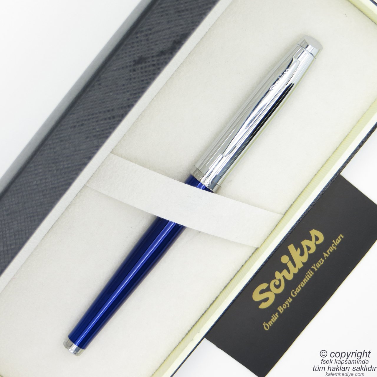 Scrikss 39 azul marino cromo rodillo pluma | Scrikss pluma | Pluma de la İsme pluma especial |