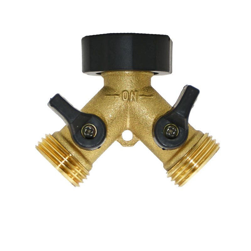 Válvula de riego ajustable para grifo de jardín, divisor de agua de 2 vías de latón hembra de 3/4 pulgadas, 3/4, 1 pieza