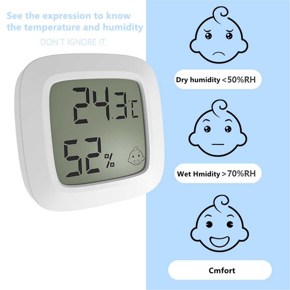 Mini Thermometer Hygrometer Indoor Desktop Wall Mounted Temperature Humidity Meter Home Temperature Measuring Tool with Magnet