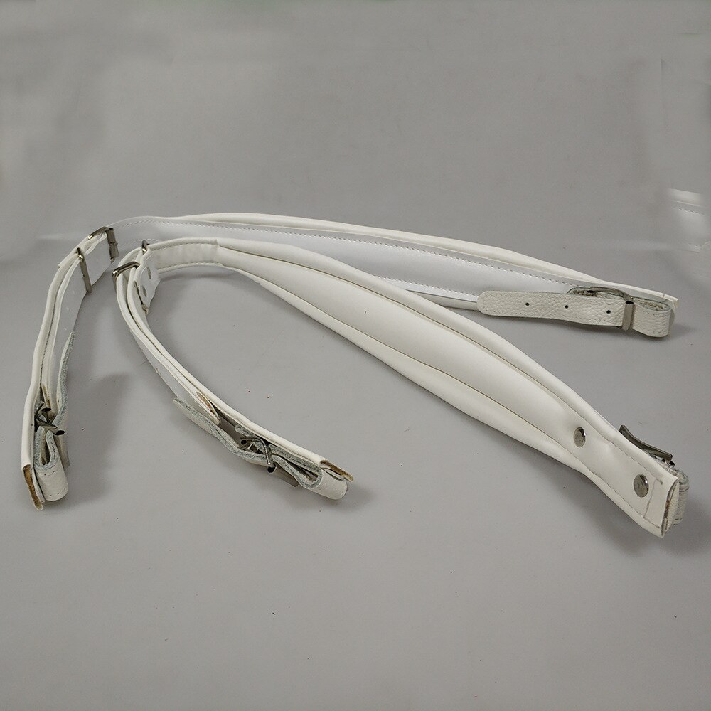 Neue paar Leder Akkordeon Riemen Einstellbar 16 Bass-120 Bass Akkordeon Universal- Schulter Gurt: Weiß