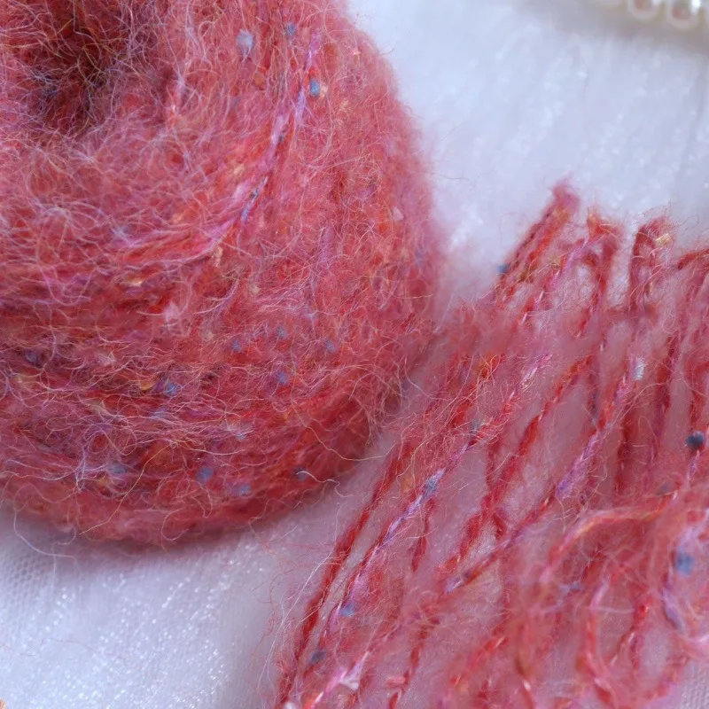 Hilo de mezcla de Mohair para tejer a mano, hilo de lana de Gypsophila mezclado, costura DIY, bufanda, suéter, sombrero, hilo de ganchillo, 50g por rollo