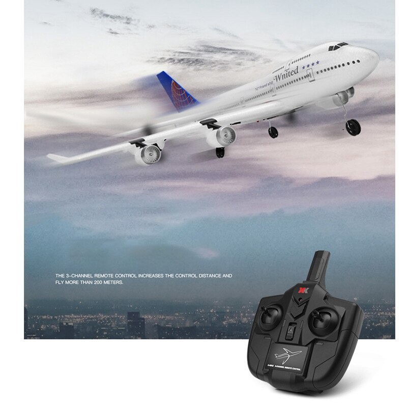 FOR WLTOYS 2.4G Remote Control Glider 3-Channel Built-in 6-Axis Gyro xK A150-B747 Passenger Aircraft Model