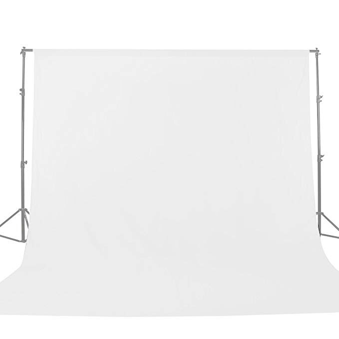 GSKAIWEN 100% Cotton Muslin Background Photography Backdrop Chromakey Green Screen For Photo Studio Green White Black Bule Gray: 2mx3m / White