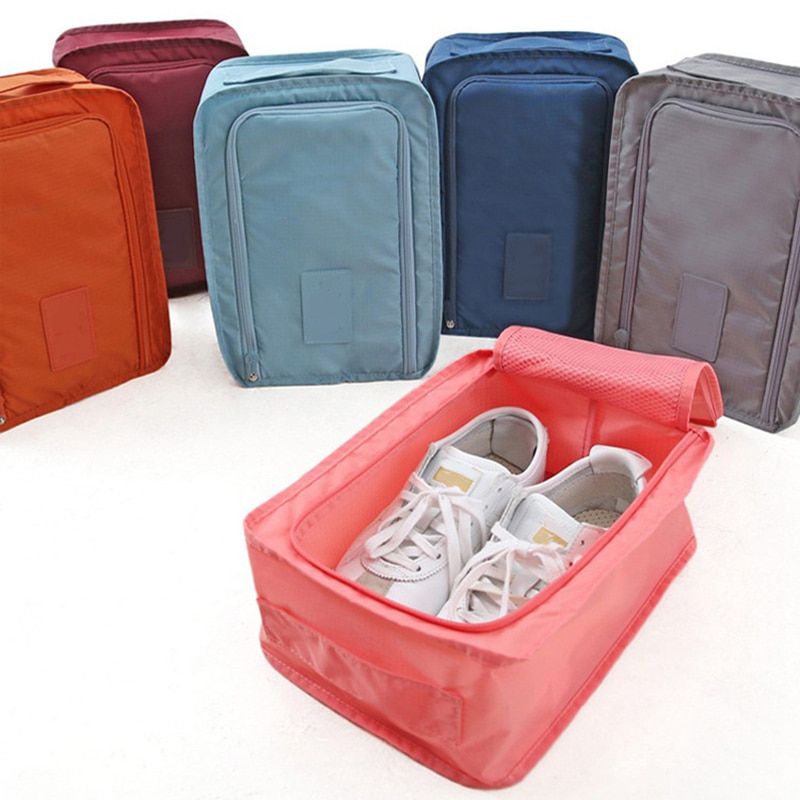 Travel Portable Waterproof Shoes Bag Organizer Storage Pouch Pocket Packing Cubes Handle Nylon Zipper Bag Accessories