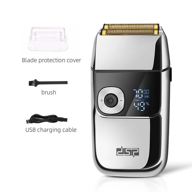 Metal housing 3 speed shaving machine for men electric hair shaver bald head rechargeable electric razor for beard washable