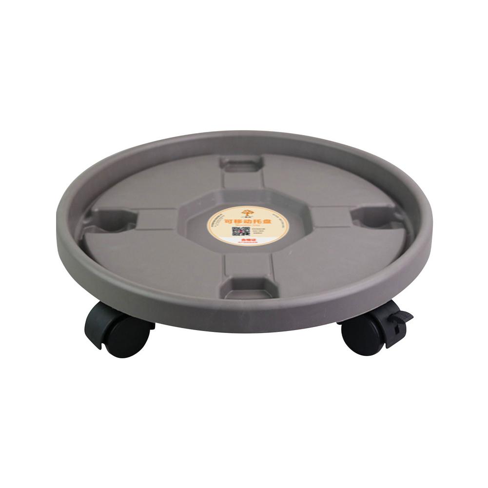 Movable Flower Pot Holder, Universal Wheel, Mobile Tray, Plastic Vase With Roller, Round Chassis, Potted Plants Receiving Water: 27CM