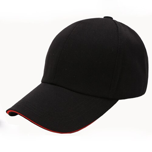 Mænd baseball kasket kvinder snapback kasketter casquette hatte til mænd plain blank bone solid gorras planas baseball caps plain solid: Sort rød