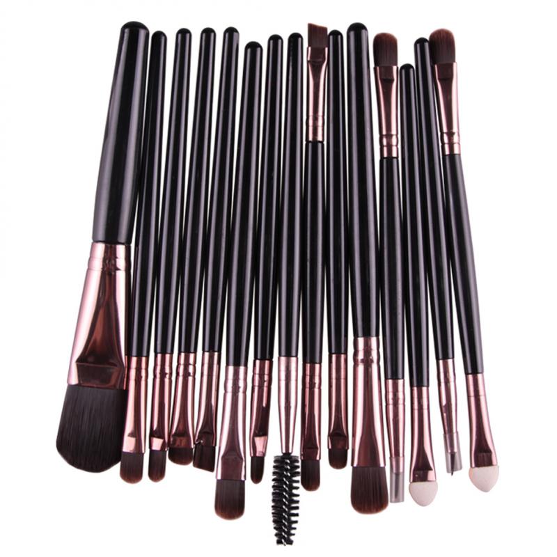 15pcs Portable Makeup Cosmetic Beauty Tools Eye Brush For Eyeshadow Eyebrow Multi-color Fiber Nylon Hair Plastic Handle: 15pcs11