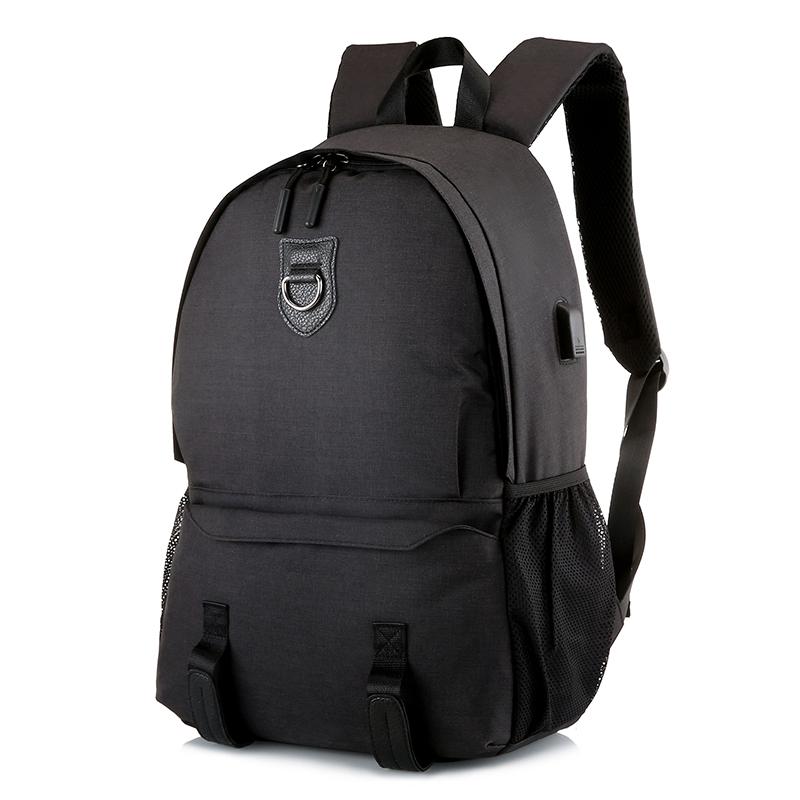 sac à dos hommes sac à dos sangles voyage sac à dos sacs d'école pour adolescents garçons ordinateur portable cahier mâle Mochila: Black