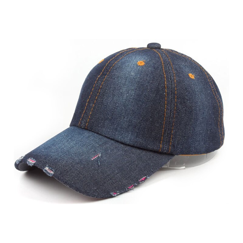 #39 gewassen denim dames baseball pet licht board bone pet casual pure kleur stiksels heren platte hoed snapback petten: 5