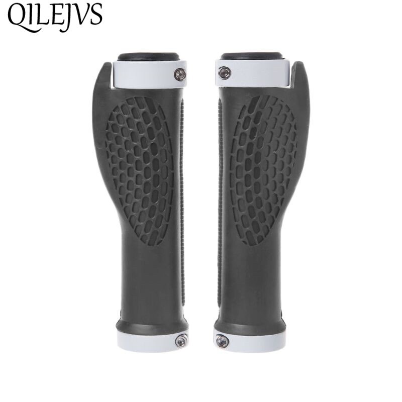 Guidão ergonômico de bicicleta, com trava de borracha, antiderrapante, para ciclismo de estrada: Branco
