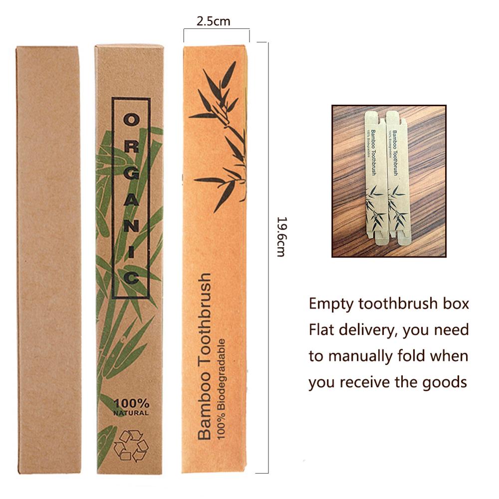 5 stücke Leere Natürliche Bambus Zahnbürste Kraft papier Kasten Holz Zahnbürsten fallen Umweltfreundliche produkte