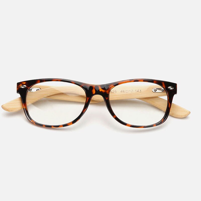 Ralferty små guld trä glasögon bågar bambu glasögon optisk ram glasögon för kvinnor män spektakel oculos de grau gafas: Leopard