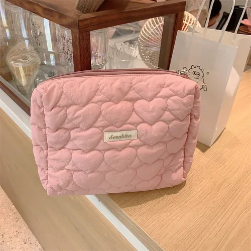 Flower Pattern Women Makeup Bag Toiletries Cosmetic Organizer Zipper Bag Travel Wash Pouch Cosmetic Bag Female Make Up Bags: Gold