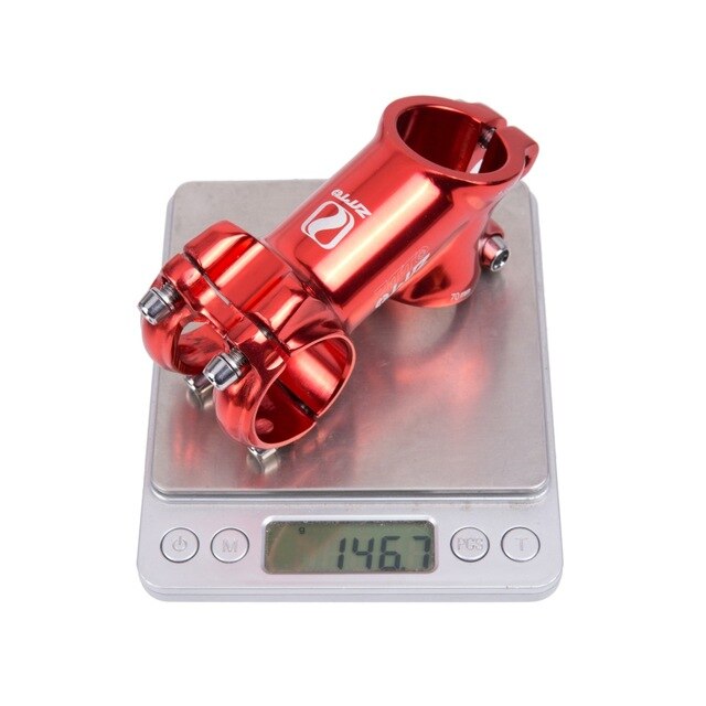 MTB 70 90 110mm 35 grados de alta resistencia ligero 31,8mm vástago pulido para XC AM Mountain Road Bike piezas de bicicleta brillante: Red 70mm