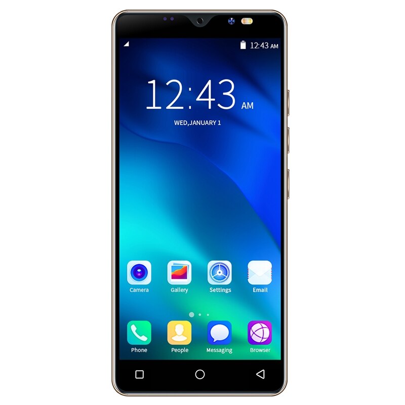 Note10 5.0 Inch Smartphone MTK6572 Dual Core 512Mb + 4Gb Rom Dual Sim Dual Standby Android 4.4 Mobiele telefoon Eu Plug: Gold