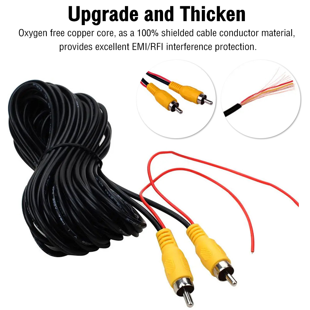 Cable de vídeo RCA de 6M/10M/20M para cámara de visión trasera de coche, Cable Universal para conectar cámara de marcha atrás con Monitor Multimedia para coche