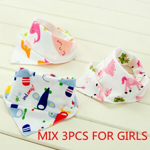 Baby slabbetjes 3pc/ lot 100%  katoenen bandana slabbetjes babykleding meisjes handdoek bandana's babykleding  b6 d 985r: Voor meisjes