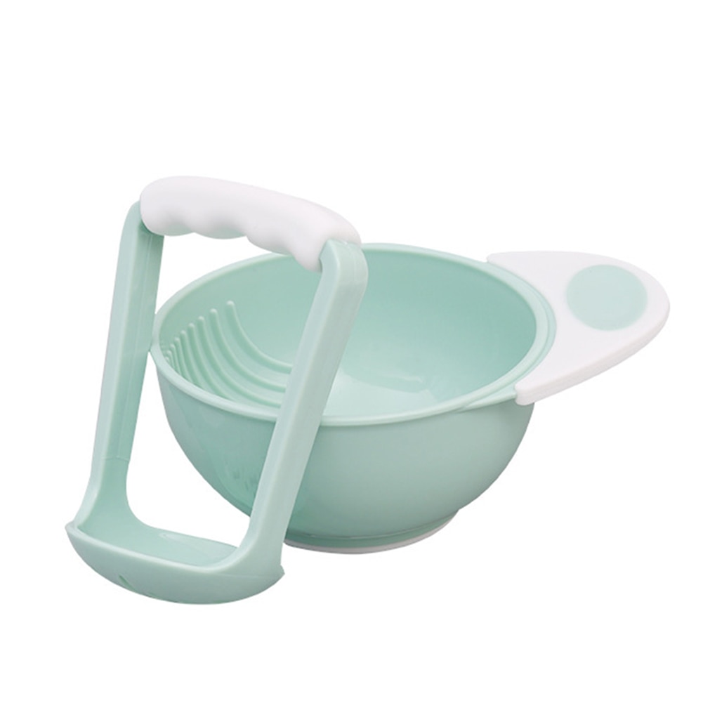 2 Stks/set Handleiding Babyvoeding Fruit Stamper Kom Grinding Staaf Voeden Gereedschappen Babyvoeding Slijpen Gereedschap Processor Voor Baby: green