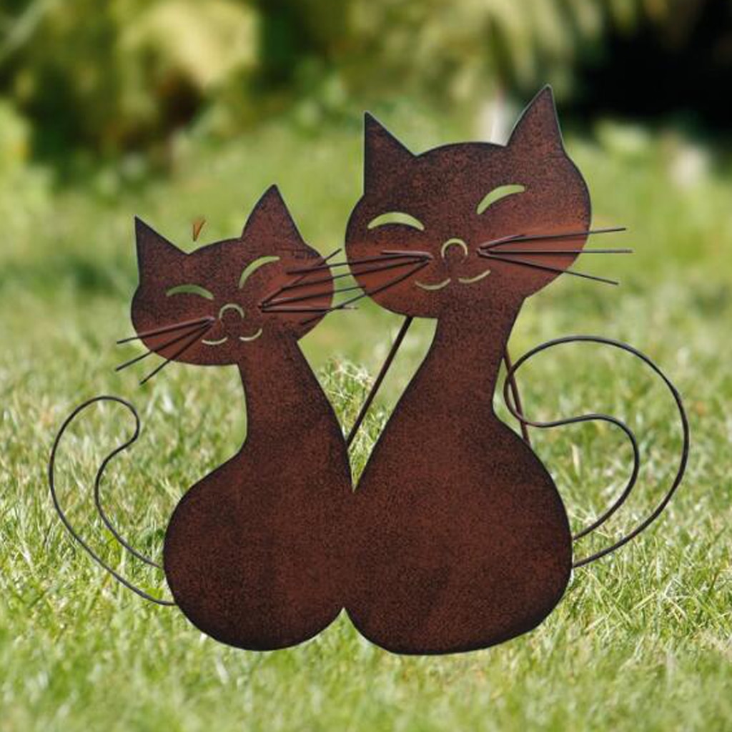 Waterproof Garden Home Animal Crafts Cat Modeling Ornaments Statue Sculpture Indoor Outdoor Art Decor