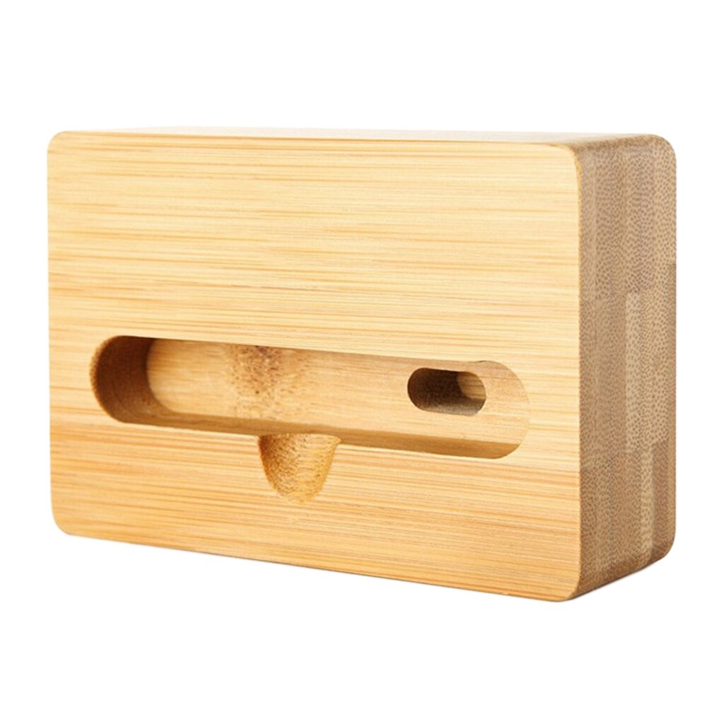 Suporte do telefone celular com amplificador de som de madeira de bambu doca do telefone suporte rack