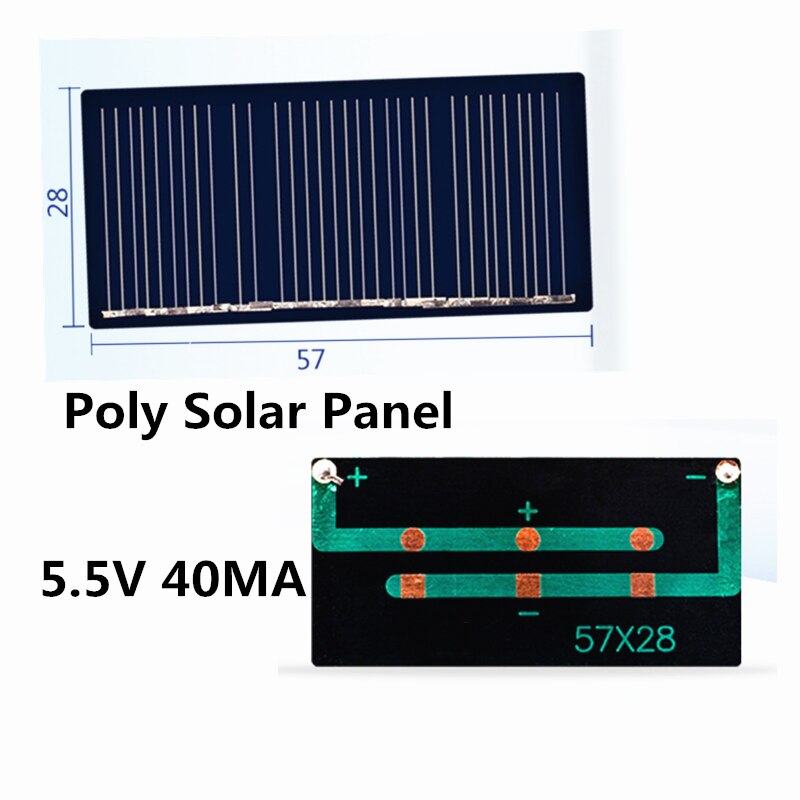 Mini Poly Solar Panel 5V /5.5V 40MA for DIY Toy/Solar Lawn Light Sensor Lights/ Solar Flashlight 5.5V