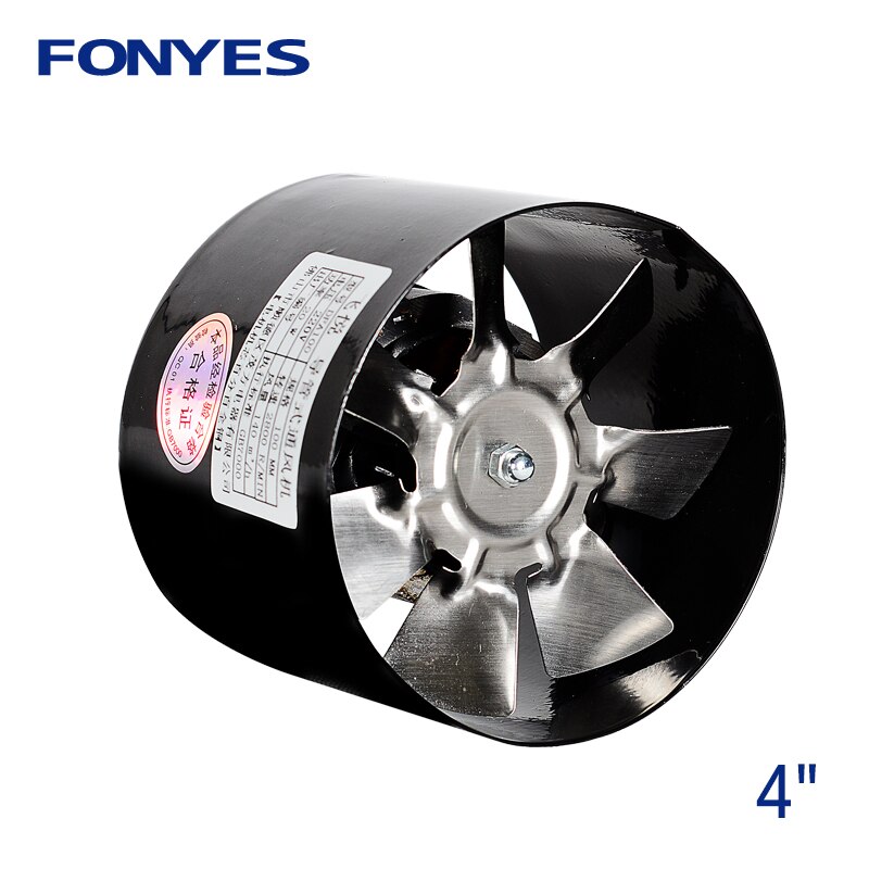 4 " inline kanalfläkt frånluftsfläkt luftfläkt metallrör ventilation badrumsfläkt väggfläkt minifläkt 100mm 220v