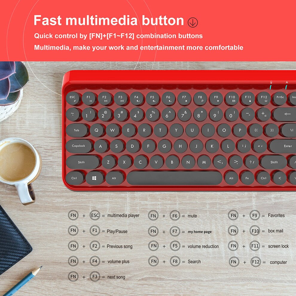 Jelly Comb 2.4G Wireless Keyboard & Mouse for Games Office Keyboard & Mouse Set Portable USB Keyboard for Laptop PC Computer