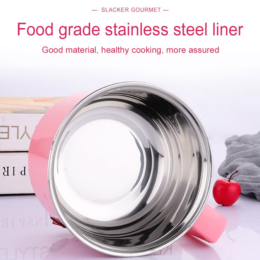 Electric NonStick Pan 2 Layers Kitchen Appliance Cooking Equipment Steamer Pot Portable Water Heaters Mini Cooker 1.8L