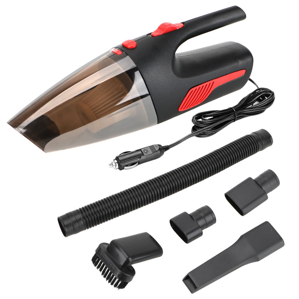 Handheld Car Vacuum Car Cleaning Tool Cordless/Car Plug Cleaner 120W 12V 5000PA: Red