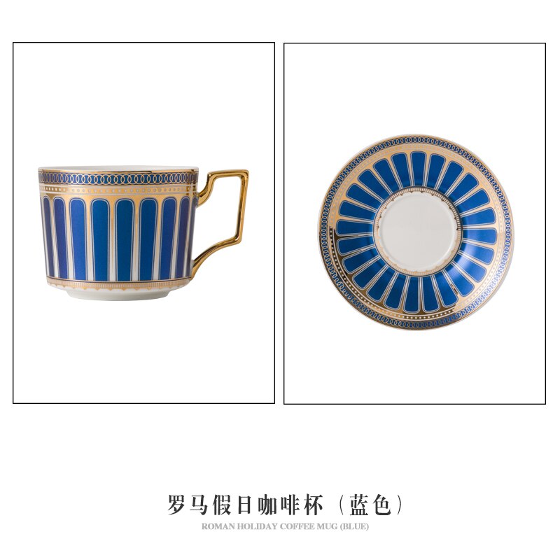 Europe Bone China Coffee Cup Saucer Spoon Set 200ml Luxury Ceramic Mug Top-grade Porcelain Tea Cup Cafe Teaware Party Drinkware Queen Rose 200ml - View #11