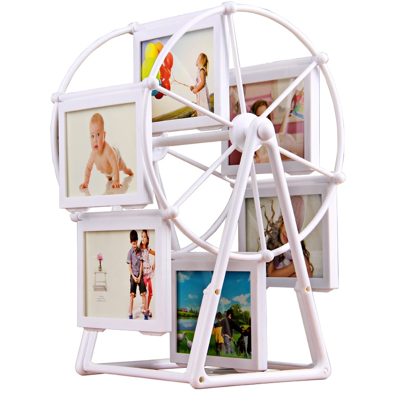 3inch Ferris Wheel Photo Frame Rack Windmill Shape Picture Frames Can Put in 12 Photos Ornaments for Desk Home Decor