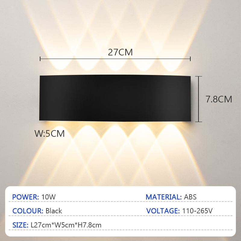 LED op en neer verlichte wandlamp waterdichte binnenwandlamp slaapkamer woonkamer gang binnen- en buitenverlichting: Warm White / 6w