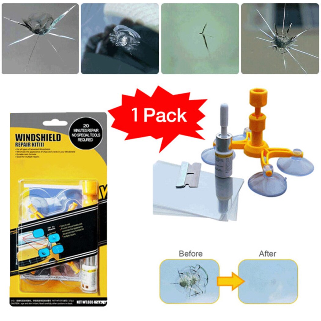 Geartronics Auto Windshield Repair Kit - DIY Fix For Bullseye Chips & Cracks - Car Glass Tool