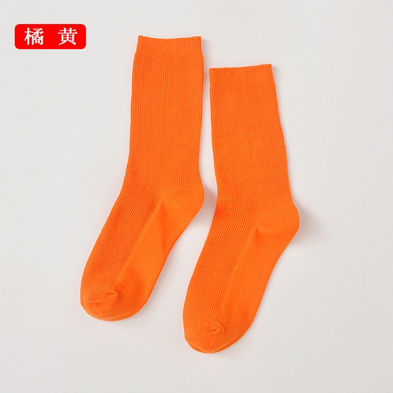 Men Women Retro solid color Harajuku Korean Cute Socks Sox: 08