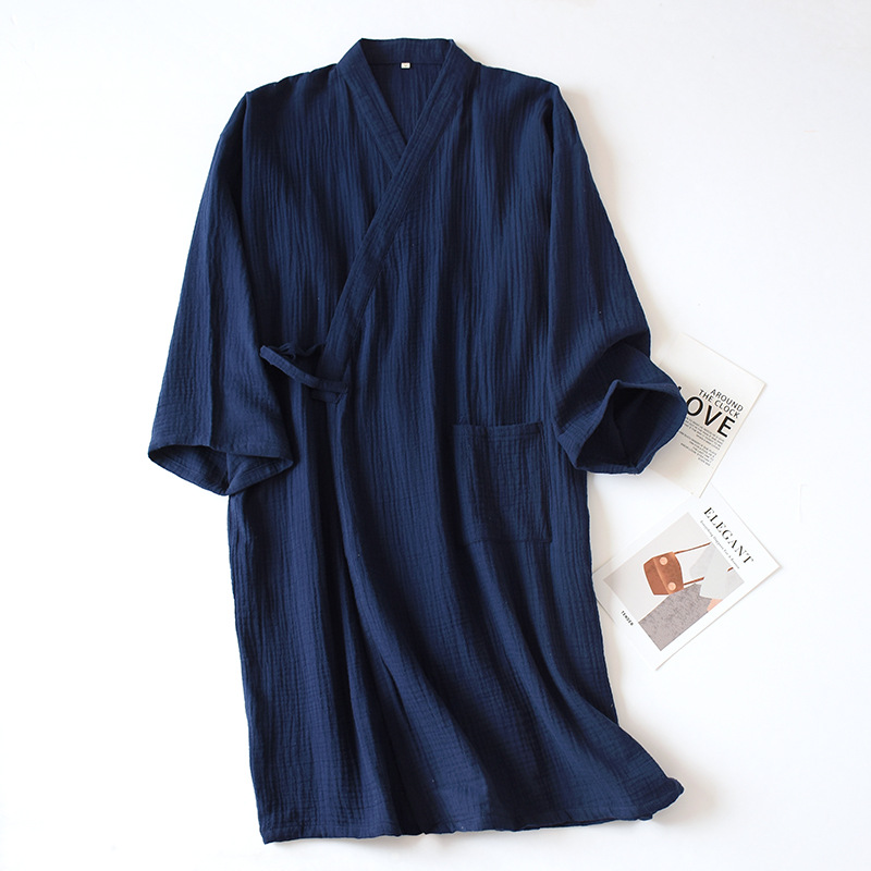 Couple Robes Cotton Men and Women's Home Wear Bath Robe Plus Size Sleepwear Bathrobe Thin Long Kimono Robe Sleep Wear