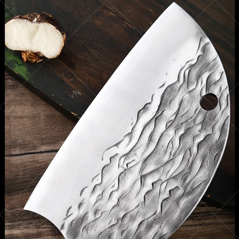Hand Forged Kitchen Knife Chopping Dual-purpose Knife Slicing Hammer Pattern Stainless Steel Resin Wood Handle Chef's Knife