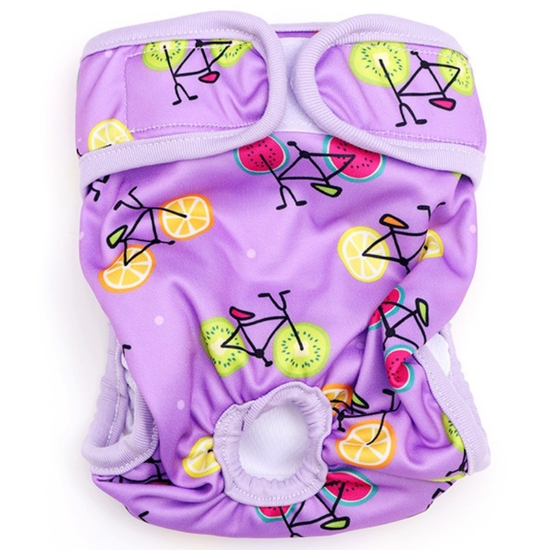 Washable Female Dog Diapers Reusable Dog Panties Menstruation Pet Physiological Safety Pants Adjustable Cat Diapers Pet Supplies: L / PURPLE