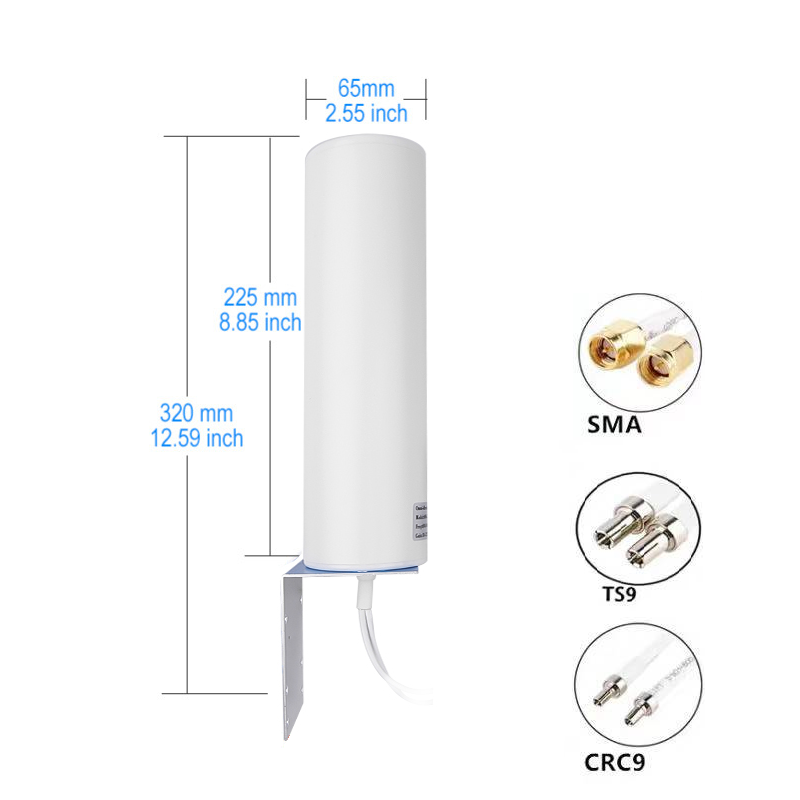 HWATEL 5G 4G Wifi External Omni Directional Omnidirectional Mimo 2x2 Antenna for Router Modem Repeater Extender SMA CRC9 TS9