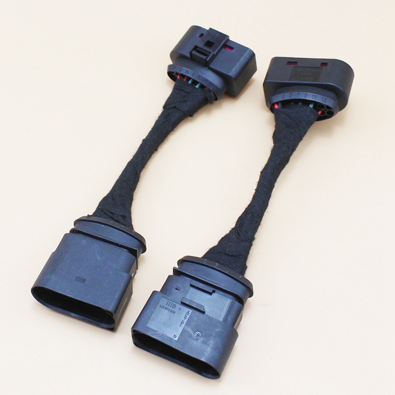 Connecteur de phare au xénon 10 à 14 broches, 2 pièces, adaptateur de prise de faisceau adapté pour Golf MK6