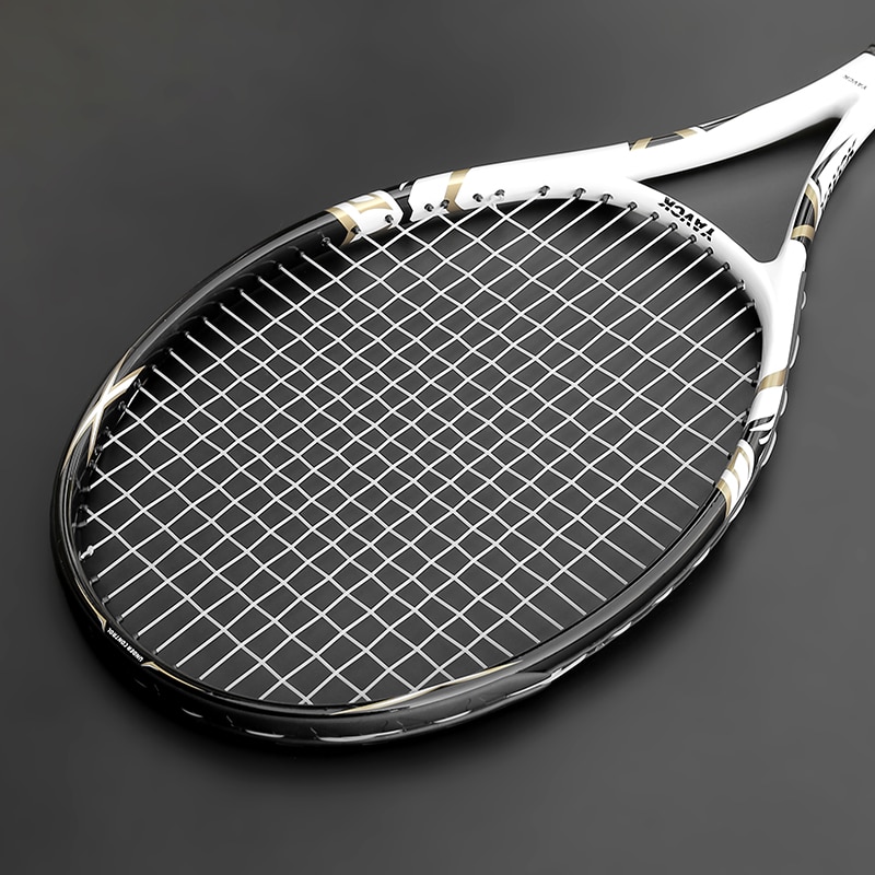 Unisex Tennis Racket String 45-50 LBS Racquet Tennis Carbon Fiber Top Material Sports Training Tennis Racquets Bag