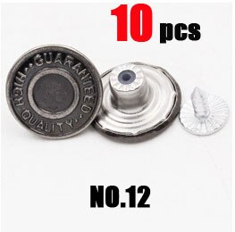 10 Stks/zak 17 Mm Metalen Jeans Knop Naaien Kleding Accessoires Broek Jean Knop Decoratie Voor Diy Naaien: NO.12 10pcs