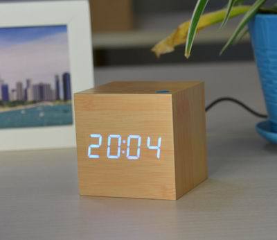 FiBiSonic Upgrade LED Alarm Clock,despertador Temperature Sounds Control LED display desktop Digital table clocks