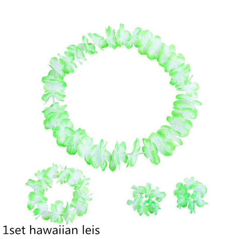 4-10pcs Hawaiian Party Artificial Flowers leis Garland Necklace DIY Dress Accessories Hawaii Beach Luau Summer Party Decor: F08