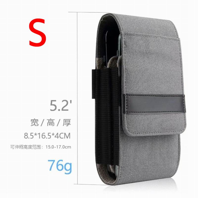 Mobile Phone 4.5-6.5 Inch Belt Waist Bag Holster For Samsung Huawei iphone 12 11 Pro Max XR Hook Hoop Wallet Purse Phone Pouch: S-grey